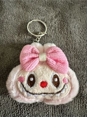 Plush Pink Bow monster Keychain
